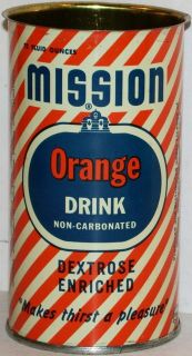 1954 soda pop flat top can MISSION ORANGE unused new old stock n mint 