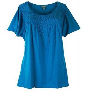 New Plus Size 1X 16/18 Essentials Rich Turquoise Braided Boho Peasant 