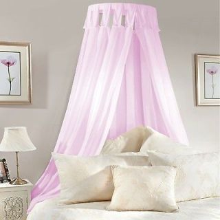 Bed Canopy Coronet Easy Fix FRAME & PINK Voile Curtains drapes Girls 
