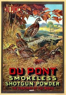 1913 Dupont Shotgun Powder Quail Hunting Poster   17x24