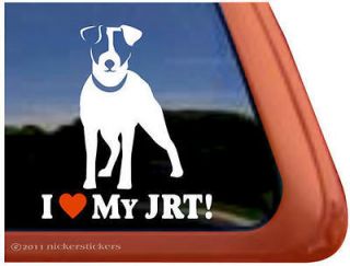 LOVE MY JRT ~ High Quality Vinyl Jack Russell Terrier Dog Window 