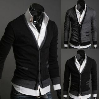   Mens Clothing Double breasted Sweater coat Jumpers & Cardigans M L XL