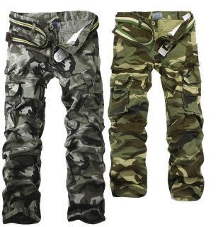 MENS CASUAL MILITARY ARMY CARGO CAMO COMBAT WORK PANTS TROUSERS SIZE 