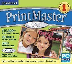 PRINTMASTER SILVER 17 Cards Images Fonts XP Vista NEW