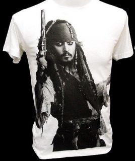 Captain Jack Sparrow Pirates of the Caribbean Johnny Depp Rock Retro T 
