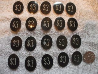 20 NOS Cash Register Key Pads Oval Craft Jewelry Make Black $3