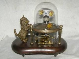 WORK wonderful glass fish jar with copper cat clock