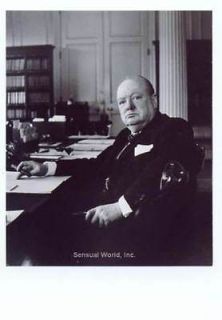   CHURCHILL with Cigar in his Office POSTCARD Cecil Beaton 1940 Photo