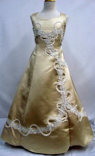   Pageant Evening Formal Dress Champagne brown size 6 8 10 12 14