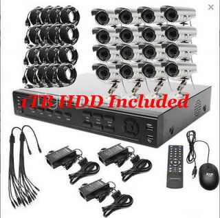 16CH Channel CCTV DVR Security System HD 16 IR Night Vision Camera+1TB 