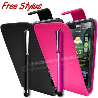   LEATHER FLIP CASE COVER POUCH & FREE STYLUS PEN FITS LG MOBILE PHONES