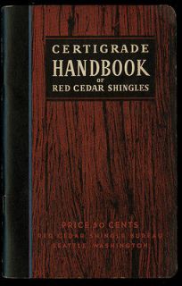 Certigrade Handbook of Red Cedar Shingles 1942 lumber building wood