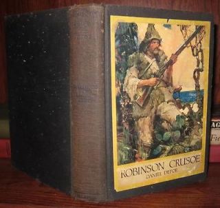 Defoe, Daniel Louis; Frederick Rhead ROBINSON CRUSOE 1st Edition Thus 