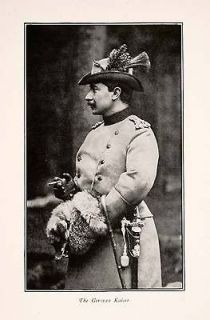 1902 Halftone Print German Kaiser Fashion Costume Hat Glove Cane Sword 