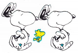   SNOOPY & WOODSTOCK PEANUTS WALL STICKERS BORDER CHARACTER CUT OUT
