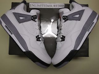 Nike Air Jordan 4 IV White/Black Cement Grey 4.5y IV V VI XI Tech Cool 