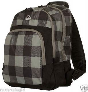 QUIKSILVER Check Backpack Rucksack Travel Bag Bolsa Sac Dos Black 