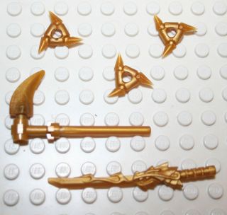 LEGO NINJAGO KENDO WEAPON GOLD SHURIKEN SCYTHE DRAGON SWORD FOR MINI 