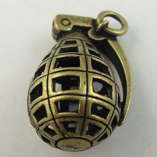   style bronze tone 3D hollow charm pendant antitank grenade 4pcs