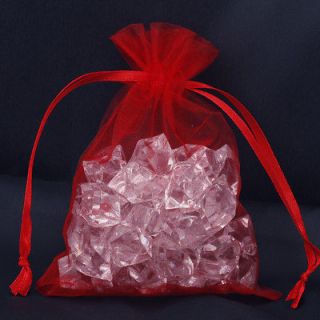 7x9CM 50/lot Red Organza Jewelry Packing Pouch Wedding Favor Gift Bag 