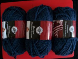 Loops & Threads Charisma bulky yarn, Dark Blue, lot of 3