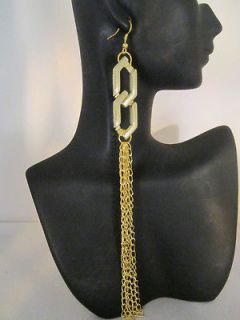 Trendy Long Dangle Drop Gold Silver Gun Metal Chain Link Earrings
