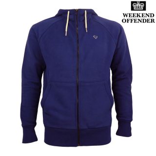   New Mens Weekend Offender Vice Lords Full Zip Hooded Chemical Blue Top