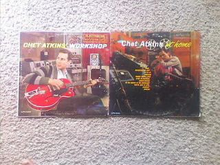 Chet Atkins  TWO LPs PRICE OF ONE   WORK SHOP & AT HOME Vinyl 