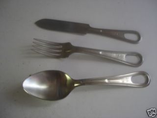 US Army stainless steel mess knife, fork & spoon set