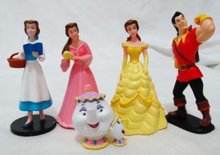 Disney Beauty & Beast Belle Chip Mrs. Potts Gaston Figurine Figure 