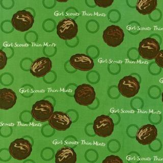 ROBERT KAUFMAN GIRL SCOUT THIN MINT COOKIES fabric fat quarters or 