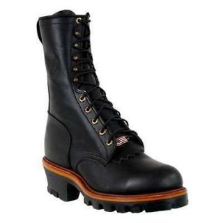 Chippewa Mens 29435 10 Black S/T Electrical Hazard Logger Work Boots 