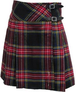 New Black Stewart 16.5 Tartan/Plaid Mini Kilt Skirt With Free Pin 