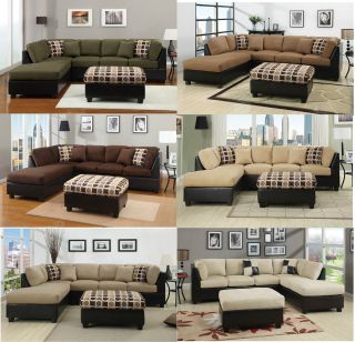 Sectional Sofa 2 pcs Sectional Couch in Microfiber Sectional sofas in 