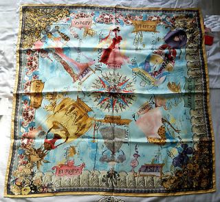 CHRISTIAN LACROIX AUTH SQUARE 100% SILK SCARF New made in ITALY