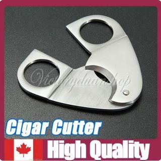   Stainless Steel Scissors Cigar Tobacco Cutter Cut Handle Double Blades