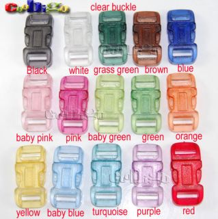 Clear Colorful 1/2(11mm) Curved Side Release Buckles For Paracord 