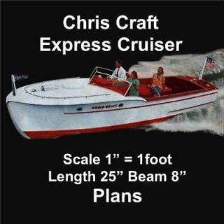 Chris Craft Express Cruiser Model Boat Full Size Plans
