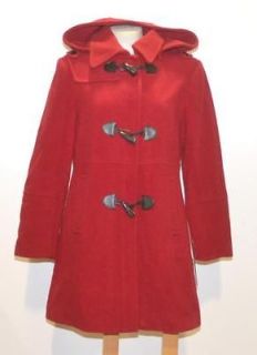 Nautica Size Large Womens Red Hooded Wool Winter Coat