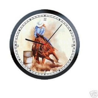   Racing Horse Equestrian Western Rodeo Girl Sign Art Wall Clock #58