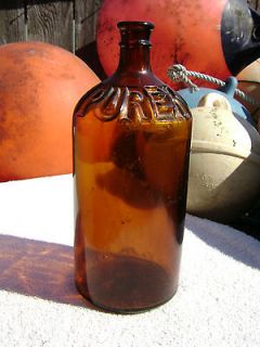 BEACHCOMBED BROWN PUREX GLASS BOTTLE (B269)