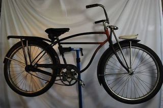 Vintage 1955 Schwinn Deluxe Hornet balloon tire bicycle bike black red 