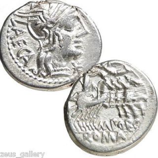 REPUBLIC Silver Coin Denarius PORCIA 3 Helmeted ROMA / LIBERTAS 4 
