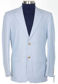 195 Club Room 44R Blue White Cotton Corded Seersucker Style Blazer 