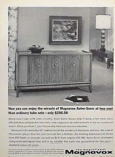 1964 Magnavox High Fidelity Stereo ORIGINAL Vintage Ad CMY STORE 5 