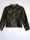 Colebrook & Co Women black leather jacket  zipper closure  adjustable 