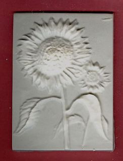 Flower tile #4 Sunflower plaster of paris painting project. Single 