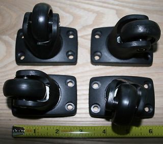 New set of 4 replacement Black Plastic Luggage Caster Wheels with 