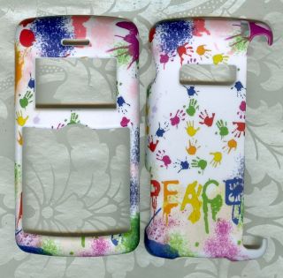 Rubberized color peace faceplate PHONE HARD COVER CASE LG ENV 3 VX9200 