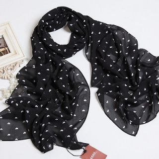 Womens Fashion Long Soft Wrap Lady Shawl silk Gauze Scarf black L013